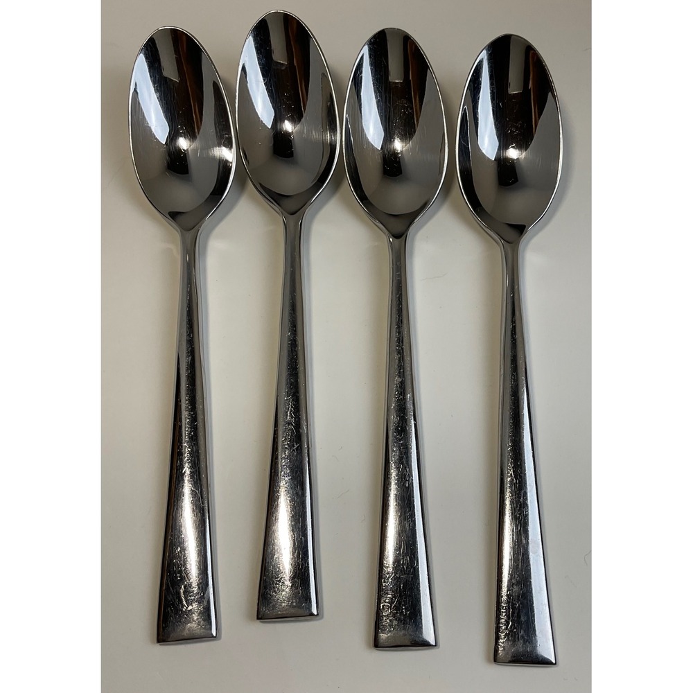 Yamazaki Lerner Float Stainless Oval Soup Spoons Set of 4 Silver Flat  7.5in